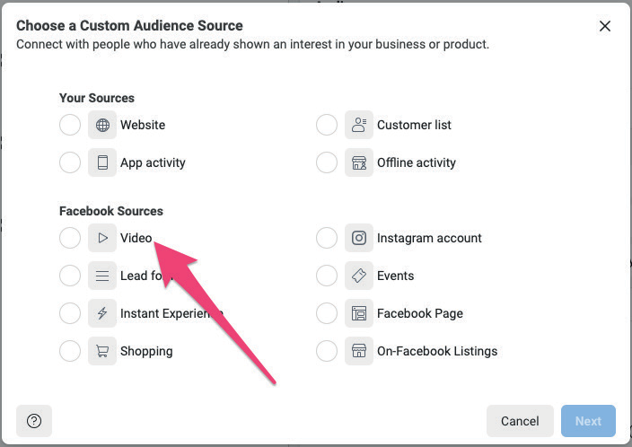 Custom Facebook Audience